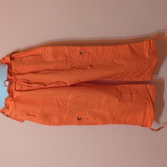Vintage Y2K The Limited Capri Cropped Wide Leg Cargo Grunge Urban Neon Orange 10 - Picture 2 of 16